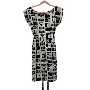 Matrushka Midi Dress Medium Monochrome Camera Photography Hand Made Novelty OOAK
